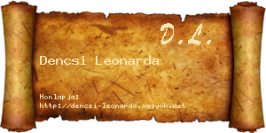 Dencsi Leonarda névjegykártya